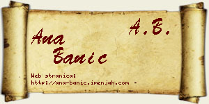 Ana Banić vizit kartica